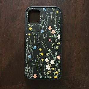 iPhone 11 Casetify Phone Case | Black with Flower Details